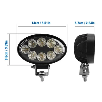 

5inch LED 6000K Fog Light 60W Oval OffRoad Flood Beam 12V 24V Shockproof