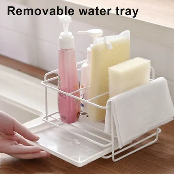 

Sponge Soap Drain Storage Rack Holder Kitchen Sink Organizer for Dishcloth Brush Bathroom JS22