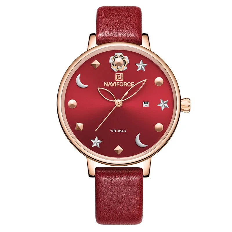 NAVIFORCE новые женские часы розовые кварцевые женские часы из нержавеющей стали водонепроницаемые женские наручные часы девушка часы Relogio Feminino - Цвет: RGR