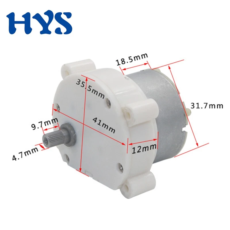 

HYS DC Gear Motor 6V 12V Min Electric 12 V Volt Speed Reducer 15rpm 30rpm DC12V Motors Small Micro Gearmotor JS 40