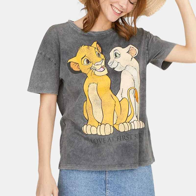 Новинка! Женская рубашка huapate, хлопковая футболка с коротким рукавом и животным принтом