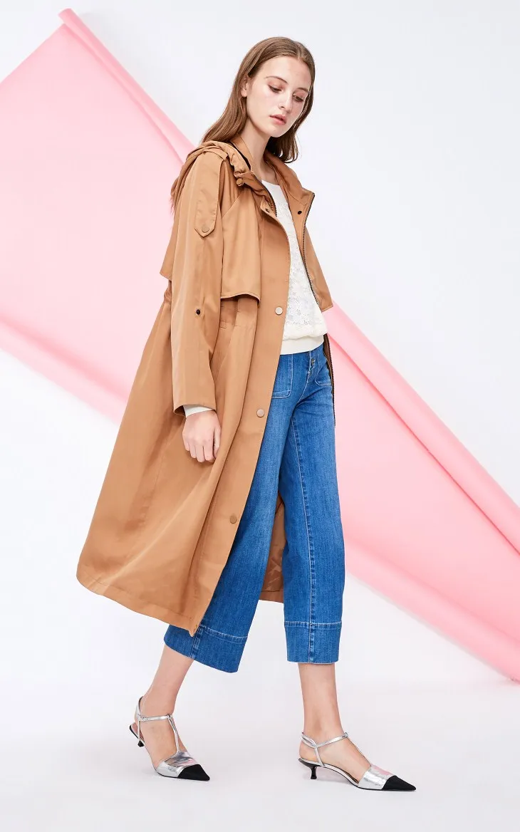 Vero Moda Новые поступления Регулируемая талия с длинным капюшоном ветровка Тренч | 318321542