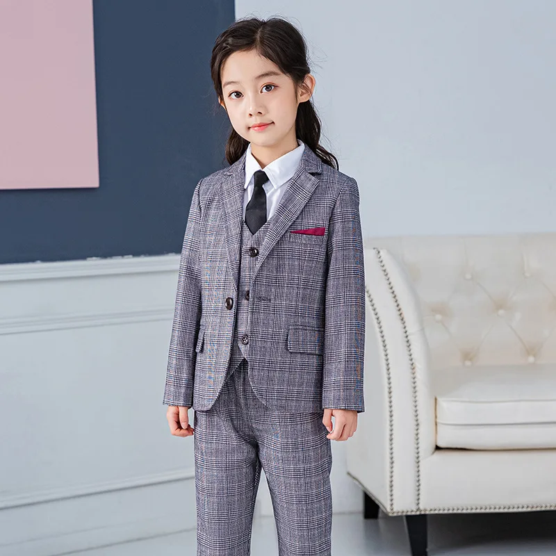Girls Formal Suit Set Children Stage Catwalk Piano Recital Wedding