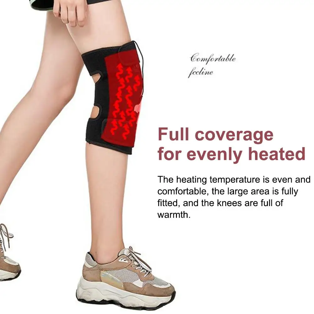 1Pc USB Charging Massage Heat Knee Pad Electric Warm Knee Joint Support Heating Pads Pain Relief Pad For Thighs Arms Knee Joints