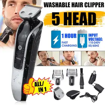 

5In1 Electric Shaver Four Blade Razor Men Clipper Rechargeable Shaving Men's Professional Beard Hair Trimmer Razor Nose Trimmer