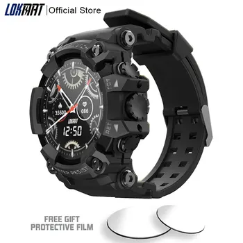 LOKMAT-Reloj deportivo inteligente ATTACK para hombre, pulsera con rastreador, monitor de ritmo cardíaco y presión arterial, completamente táctil, para Android e iOS 1