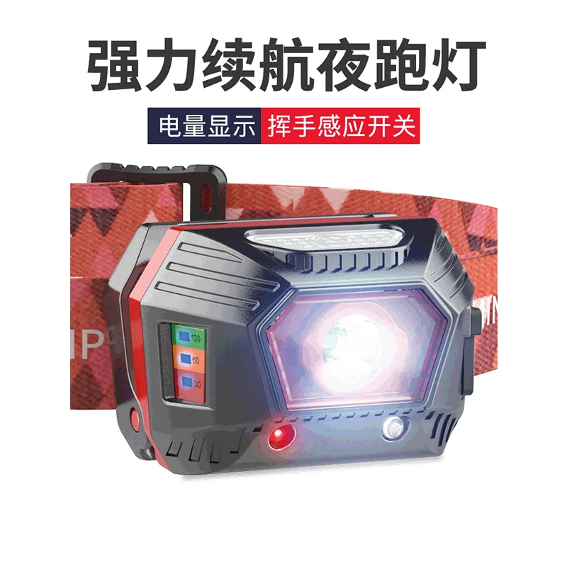 

Smiling shark New Style Rechargeable Sensing Headlights Outdoor Multi-functional Mini Headlights LED Waterproof Flashlight Heads