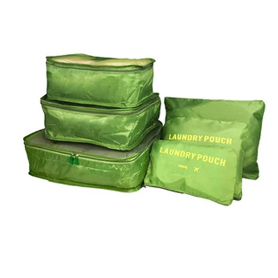 green Multifunction 6 Pieces Set Travel Bag Organizer Large Capacity Packing cubes travel bags Clothes Luggage Storage Accessories bag - Цвет: green