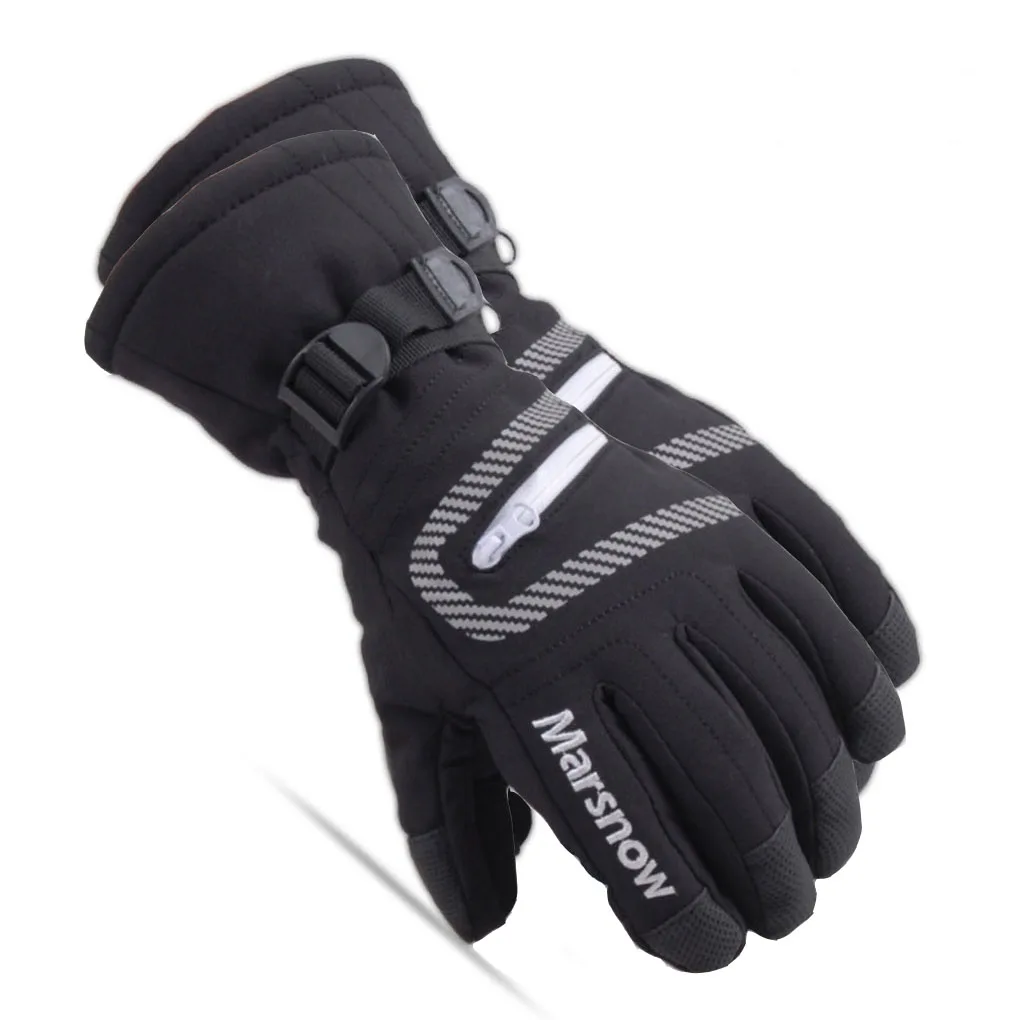Windproof Waterproof Ski Gloves Warm Snowboard Gloves Non-slip Motorcycle Riding Winter Gloves Unisex Snow Gloves for Men Women - Цвет: Black