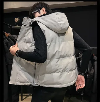 

Designer Mens Solid Vests Fashipn Zipper Stand Collar Thick Winter Vests Luxury Teenager Mens Casual Clothing