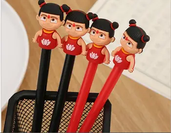 

100pcs/Lot Soft Rubber Head Cartoon Student Gel Pen Ccreative Stationery Writing Supplies signing pen GP2-8