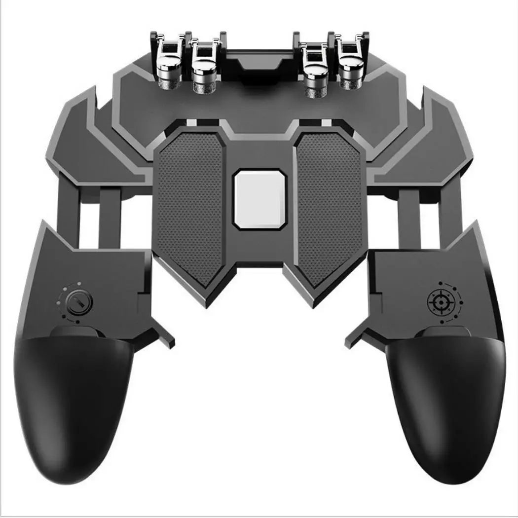 

AK66 Six Fingers PUBG Game Controller Gamepad Metal Trigger Shooting Free Fire Gamepad Joystick For IOS Android Mobile Phone