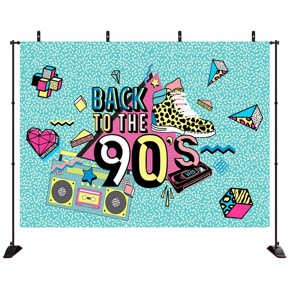 

Back to 90s Backdrop Graffiti Retro Radio Fashion Shoes Photography Background Hip Hop Themed Party Banner Backdrops