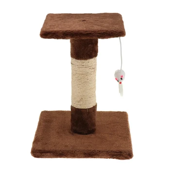 

Funny Indoor Cat Platform Scratching Post Climbing Frame Hanging Mouse Toy