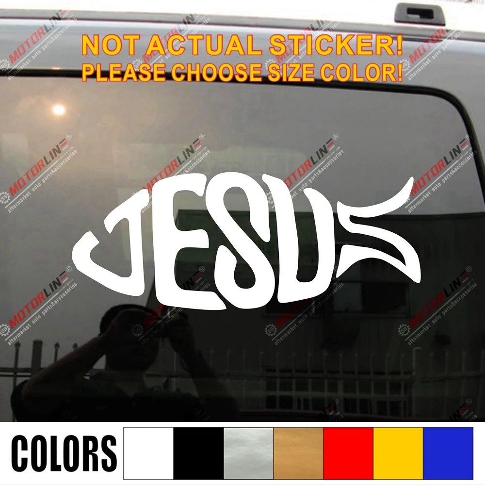 Виниловая наклейка на автомобиль в виде рыбы ихтис|car decal sticker|sticker vinyljesus fish car |