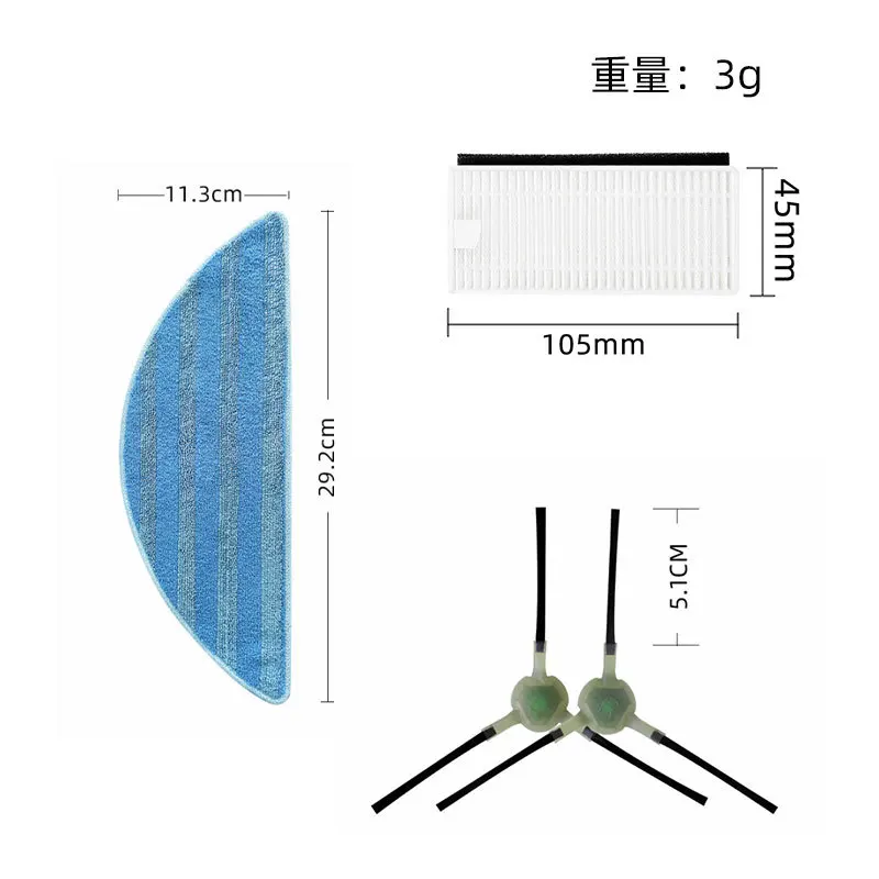 escova lateral do rolo hepa filtro esfregoes para lefant robo vacuo acessorios kit 05