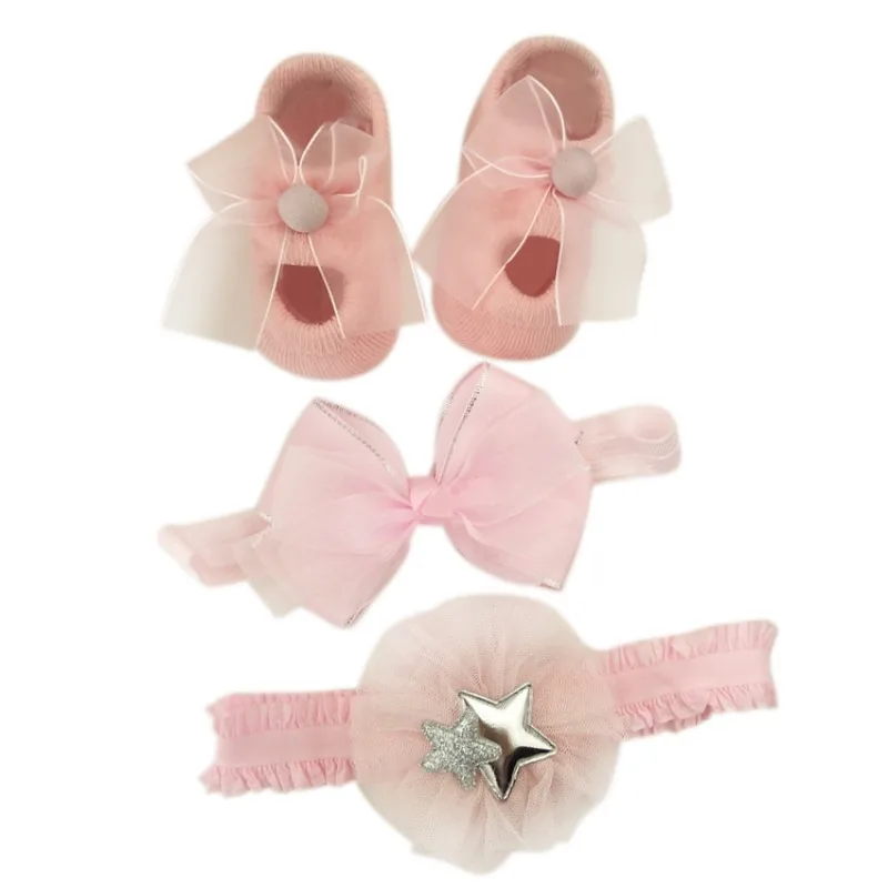 3 шт.; носки для новорожденных; подарок; бант; повязка на голову; цветы; милые носки для маленьких девочек; корона; подарок на Рождество; День рождения; носки принцессы - Цвет: A12