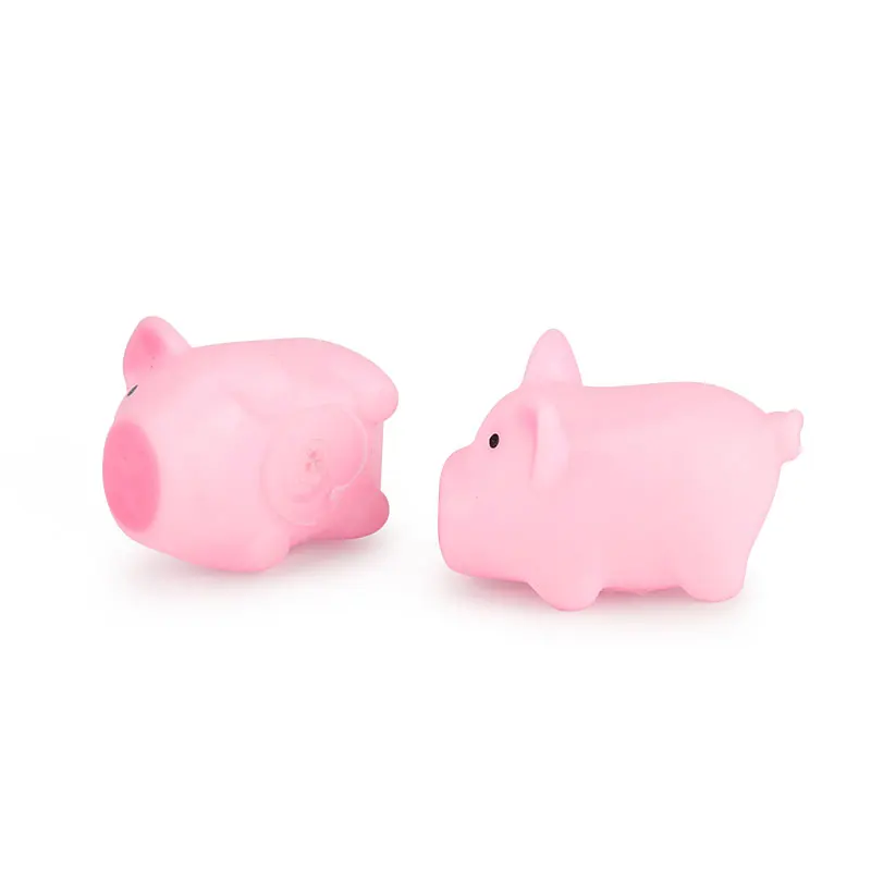 10 個ピンクの豚の音ペットのおもちゃ小さな豚猫犬のおもちゃテディ