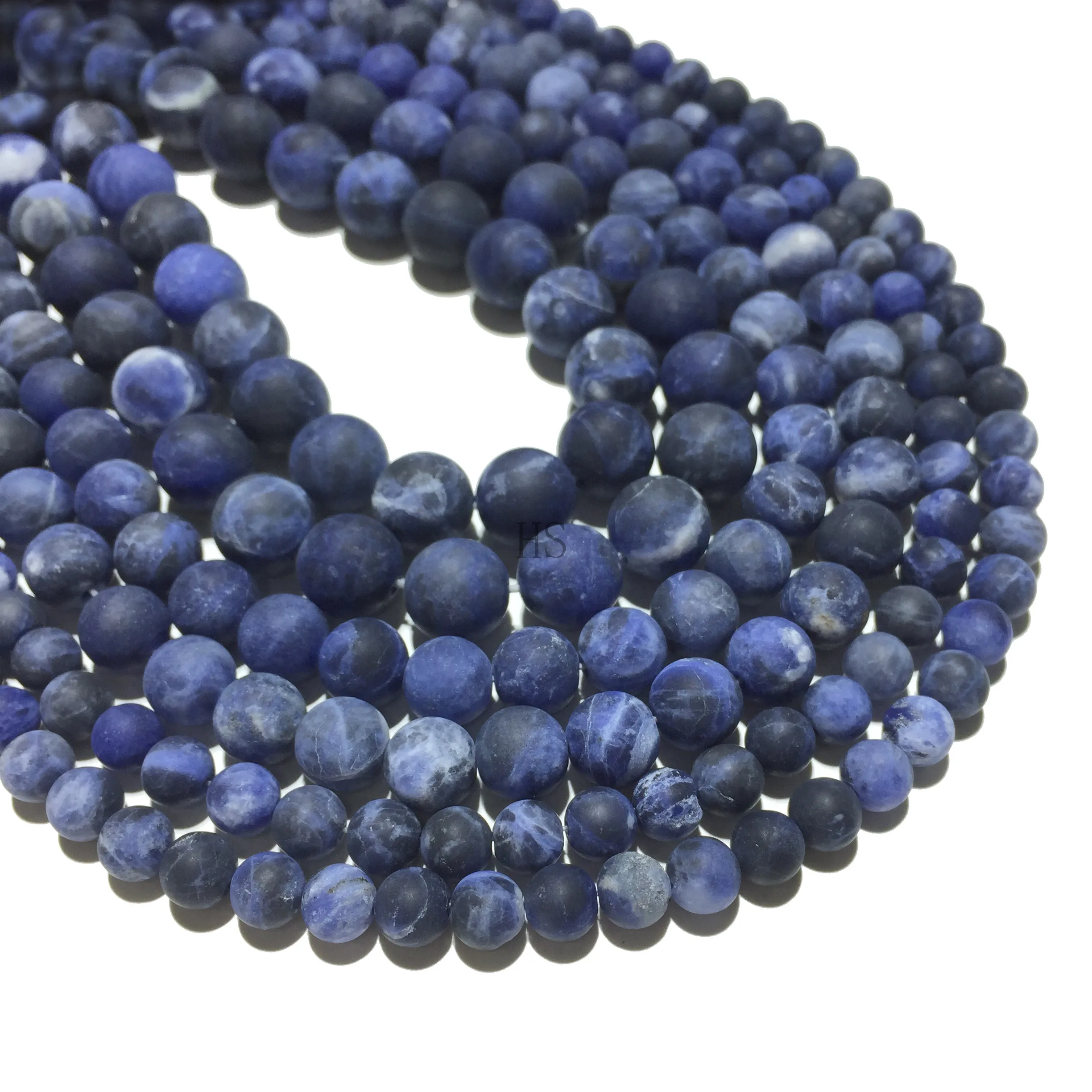 Круглые Бусины Из Бледно-синего кальдалита заживляющий энергию драгоценный