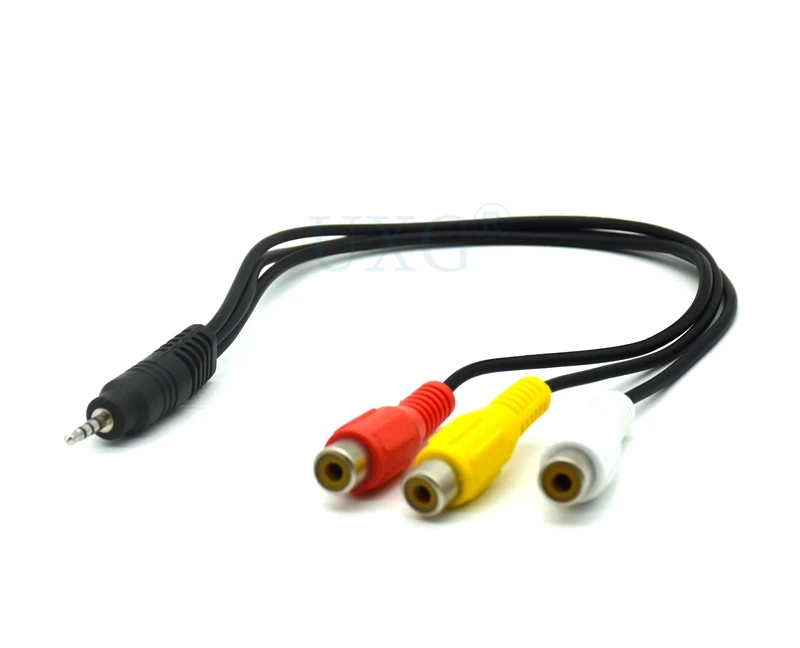 2.5mm Male to 3 RCA Female Composite Audio Video AV Adapter Connector Cable cord wire for Audio Video