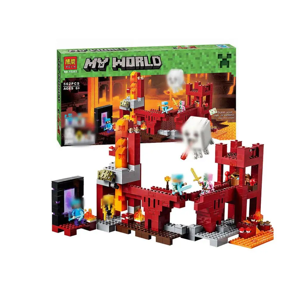 

The Nether Fortress Building Kit Compatible 21122 Minecrafted Block Set Creative Building Toy 562pcs 10393