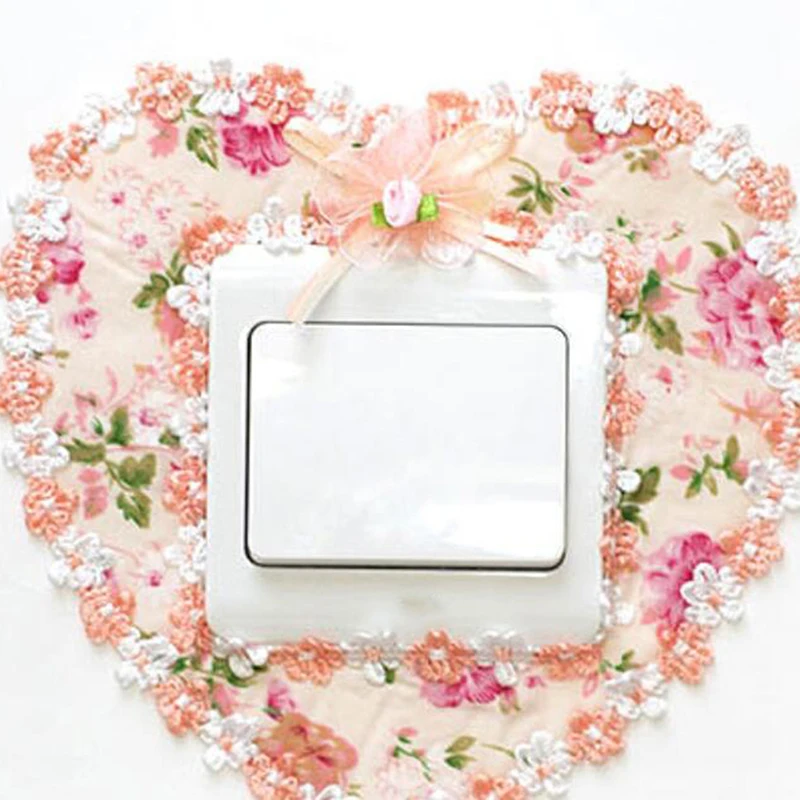 

Switch Cover Home Switch Cover Love Heart Shape Switch Wall Light Socket Stickers Room Lace Decoration Sticker