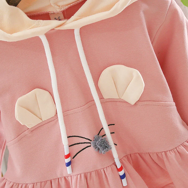 CYSINCOS/осенний свитер для малышей; одежда для маленьких девочек; толстовка с капюшоном и рисунком животных; Верхняя одежда с длинными рукавами; хлопковый топ; футболка