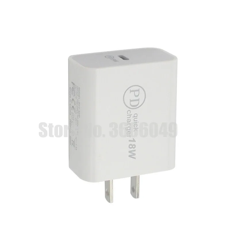 100 шт./лот 18 Вт USB-C type c PD 3,0 Быстрая зарядка настенное зарядное устройство адаптер питания для iPhone 11 11 pro X 8 Xs