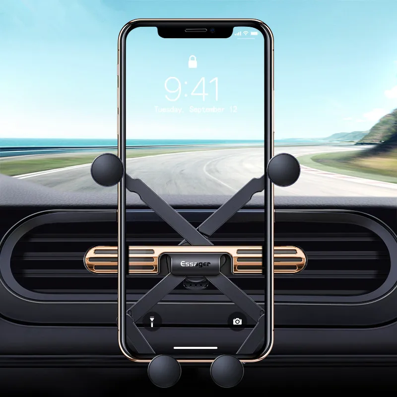 

Slim Car Phone Holder Mini Gravity Phone Stand Bracket For iPhone Samsung Universal Air Vent Mount Phone Holder Clip