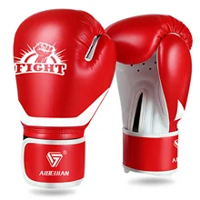 Rękawice bokserskie Kick Boxing Muay Thai rękawice bokserskie torba treningowa rękawice outdoorowe rękawice bokserskie tanie tanio Mężczyzna CN (pochodzenie) Cowhide + Polyester