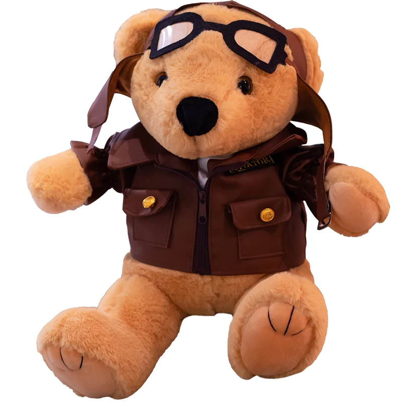 New High Quality Aviator Teddy Bear Plush Toy Soft PP Cotton Collection Gifts Stuffed Animals Christmas Birthday Gifts