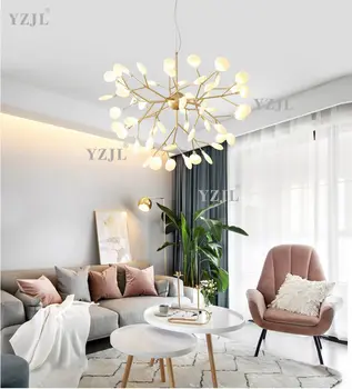 

Modern LED firefly Chandelier light Tree branch Kitchen Restaurant Bar lustre salon Lighting Art Decor Lighting fixture