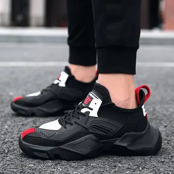 

Nice Harajuku Autumn Vintage Chunky Sneakers Mesh Casual Shoes Men Fashion Black Tenis Masculino Adulto Thick Bottom Sneakers