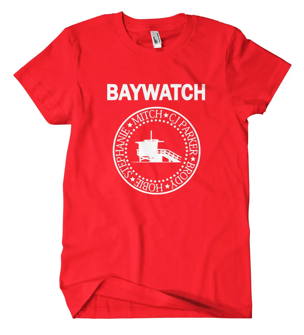 Футболка Baywatch Band серия фильмов Культовая юбка Hasselhoff Пляжная футболка Lifeguard Fun- show