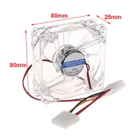 8cm Cooling Fan PC Computer Case DC 12V Molex 4PIN Mute Color Light 8025 With LED Lights Chassis 80*80*25mm - Image 3