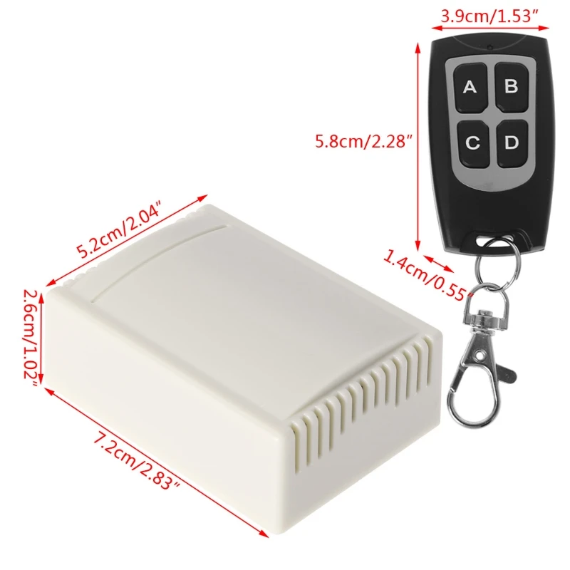 

DC 12V 4CH Wireless Remote Control Switch 1 Receiver + 1 Transmitter 433mhz AXYF