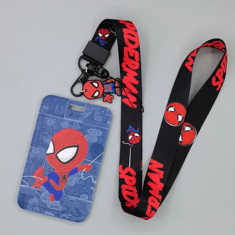 Super Hero Card Cases Card Lanyard Key Lanyard Cosplay Badge ID Cards Holders Neck Straps 1 Set