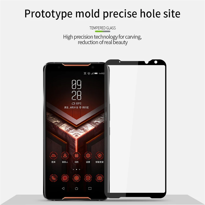 2 шт. полное покрытие из закаленного стекла для Asus Rog Phone II 2 ZS660KL Защита экрана для Asus Rog Phone ZS600KL защитное стекло