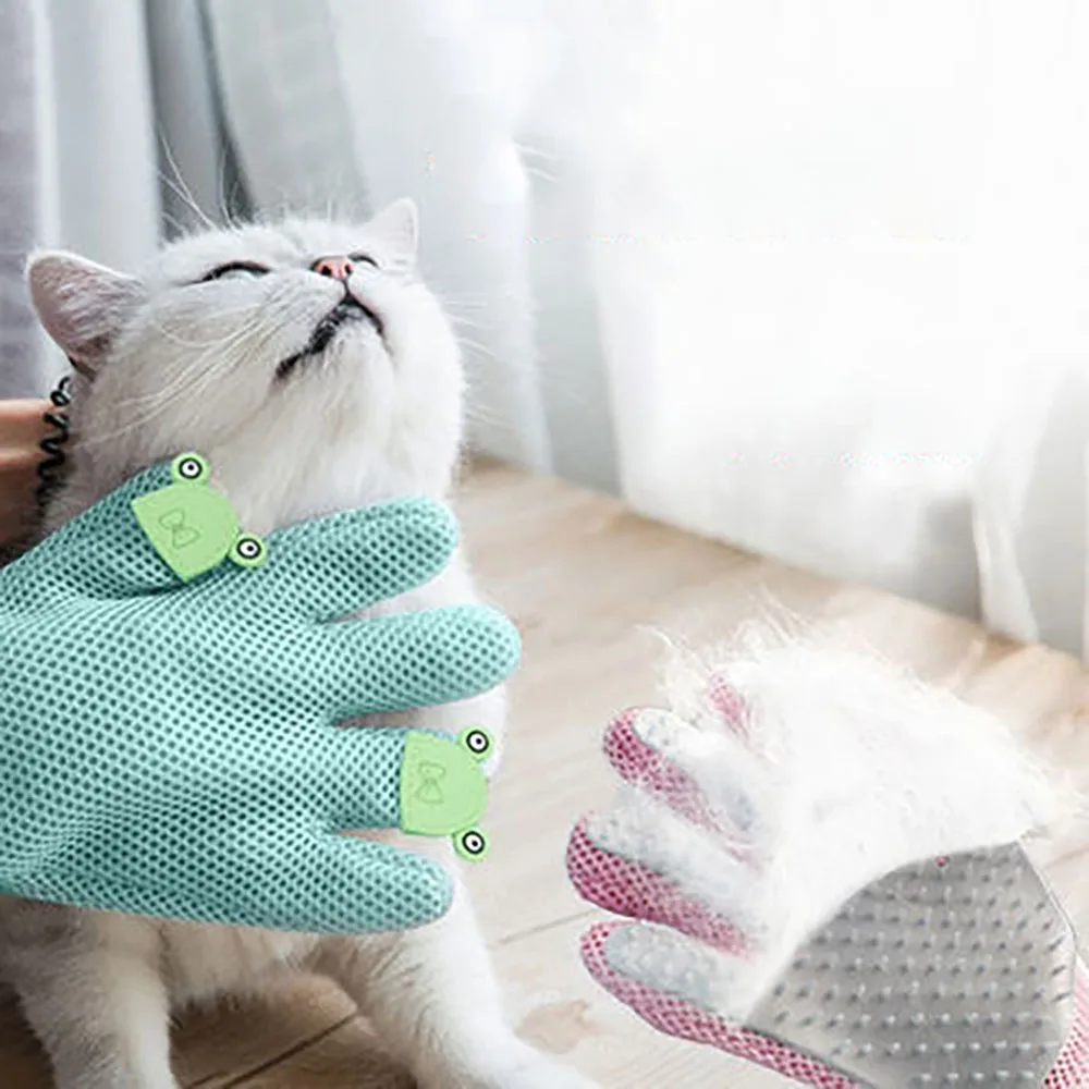 

Cats Hair Removal Gloves Mitts Rabbit Cat Accessories Cat Grooming Supplies Scrub Massage Brush Anti-Scratch Bite Protect Cute