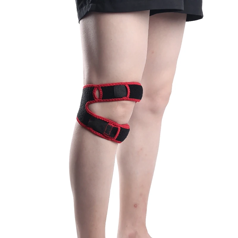 1PCS Pressurized Knee Wrap Sleeve Elastic Braces Knee Hole Kneepad Safety Basketball Cycling Protector Leg Support Bandage Pad - Цвет: R