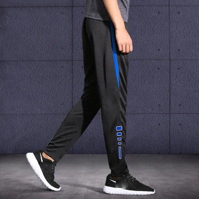 Спортивные брюки мужские свободные беговые повседневные быстросохнущие дышащие тонкие шелковые брюки для фитнеса футбольные брюки для езды на велосипеде - Цвет: 925 blue