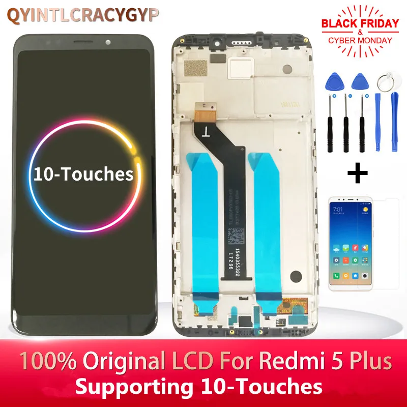 Цена 2160*1080 ips Оригинальный ЖК дисплей для Xiaomi Redmi 5 Plus ЖК дисплей с рамкой + сенсорный экран для Redmi 5 Plus ЖК экран