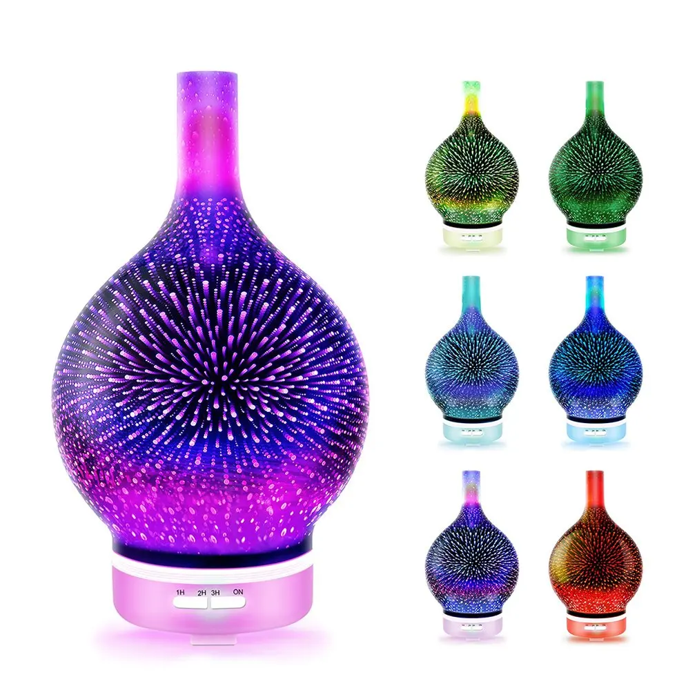 

3d Glass Aromatherapy Humidifier Ultrasonic Air Humidifier Electric Mist Aromatherapy Machine with Remote Control