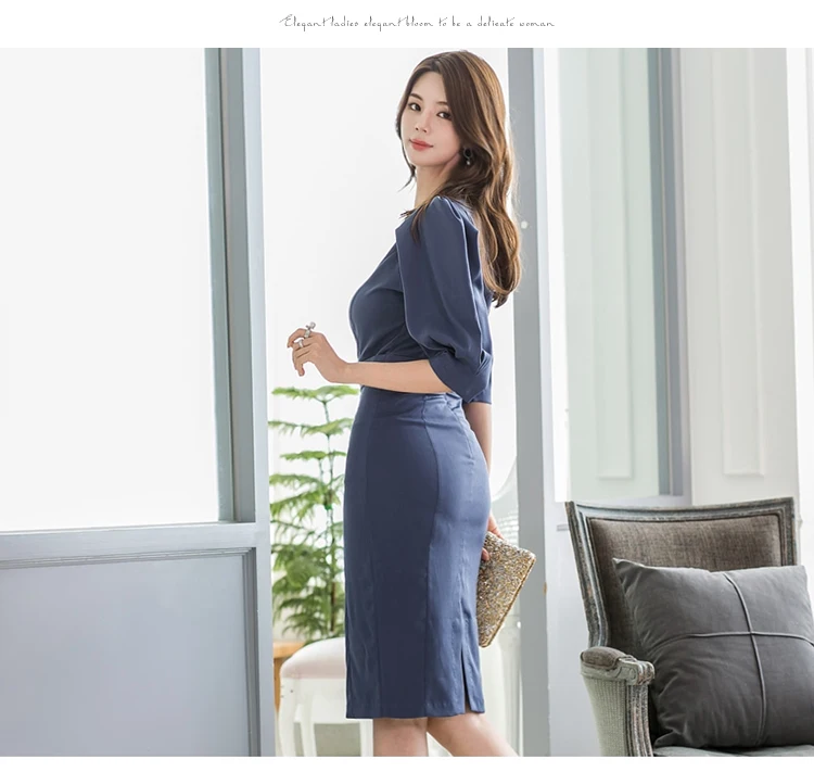 H Han Queen Autumn Women Sexy Split BodyCon Pencil Sheath Retro Formal Wedding Evening Party Special Occasion Dress