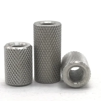 

Stainless steel long cylindrical knurled nut hand twisted mesh link adjustment nut M2.5M4M5M6M8M10M12