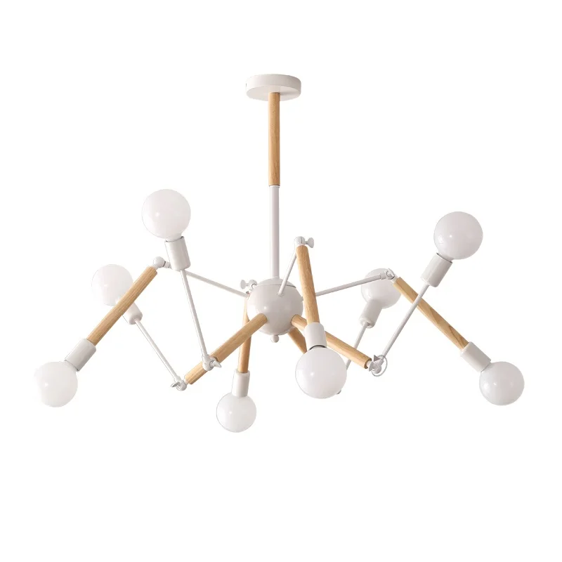 Wood Deco Spider LED Ceiling Fixture