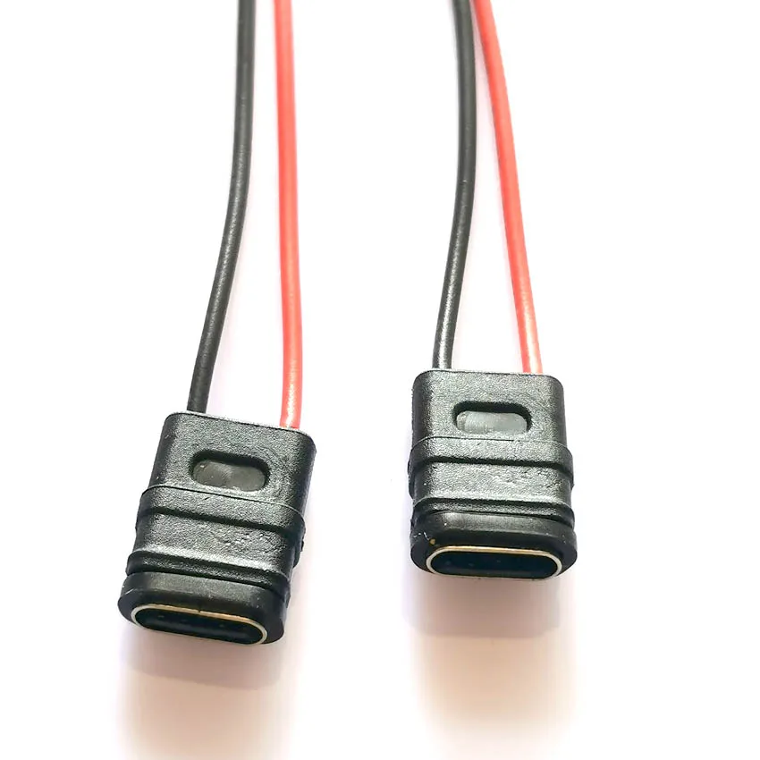 5Pcs USB 3.1 Connector Type-C 8Pin 2 Welding Wire Female Waterproof Female Socket Rubber Ring High Current Fast Charging port