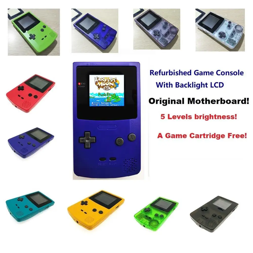 Профессионально Отремонтированная консоль для Game Boy GBC с подсветкой ЖК-дисплеем |