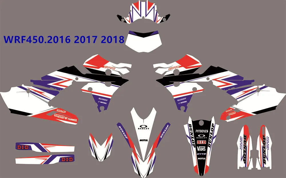 3M наклейки для YAMAHA WRF450 16-18 лет, графика команды на заказ наклейки комплекты наклеек для YAMAHA WRF450 450WRF