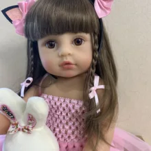 Novo rosto doce original npk bebe boneca renascer criança menina rosa princesa baty brinquedo muito macio de corpo inteiro silicone menina boneca surprice(China)